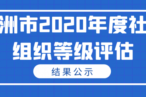 株洲市2020年度社会组织等级评估结果公示